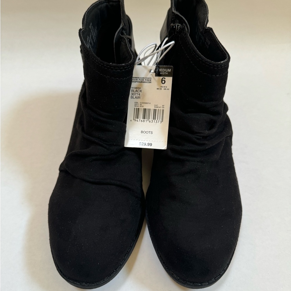 Route 66 Women’s Blair Bootie Black Ankle Boots Faux Suede - Size 6